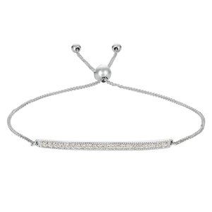 0.20 Carat Natural Diamond Bolo Bar Bracelet 14K